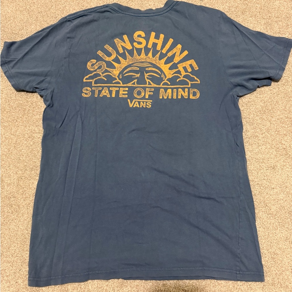 Vans Navy Tee with Gold Sunshine Graphic